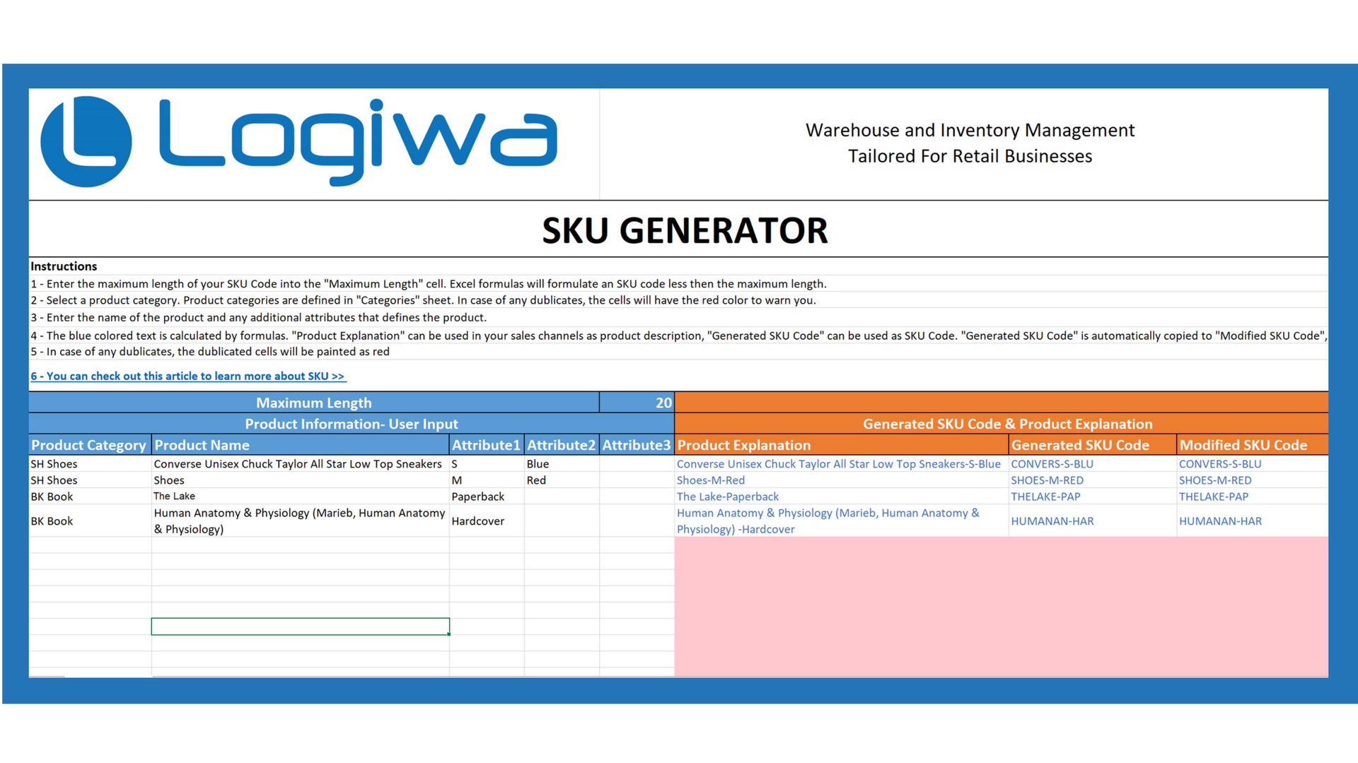 how to manage inventory with sku an excel sku generator